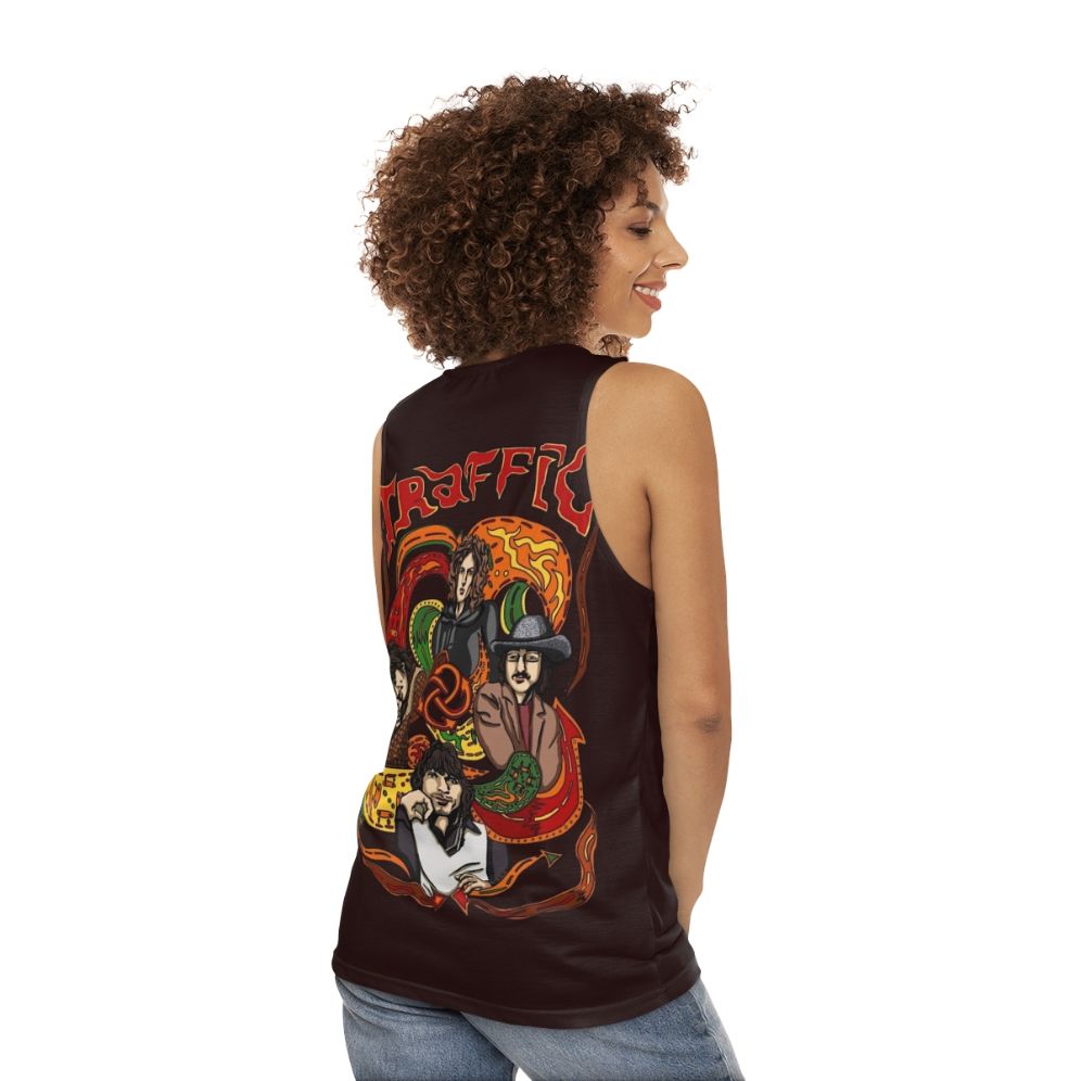 Traffic band unisex tank top with Steve Winwood - women back