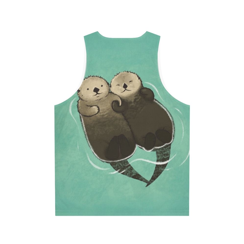 Otters Holding Hands Unisex Tank Top - Back