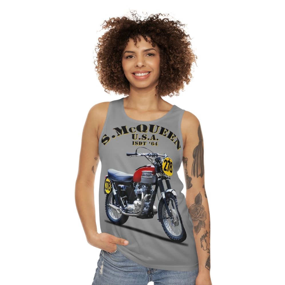 Classic Motorcycle ISDT 1964 Unisex Tank Top - women