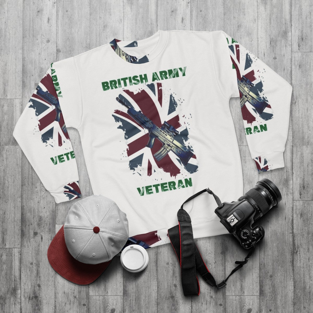 British Army Veteran Military Sweatshirt - flat lay