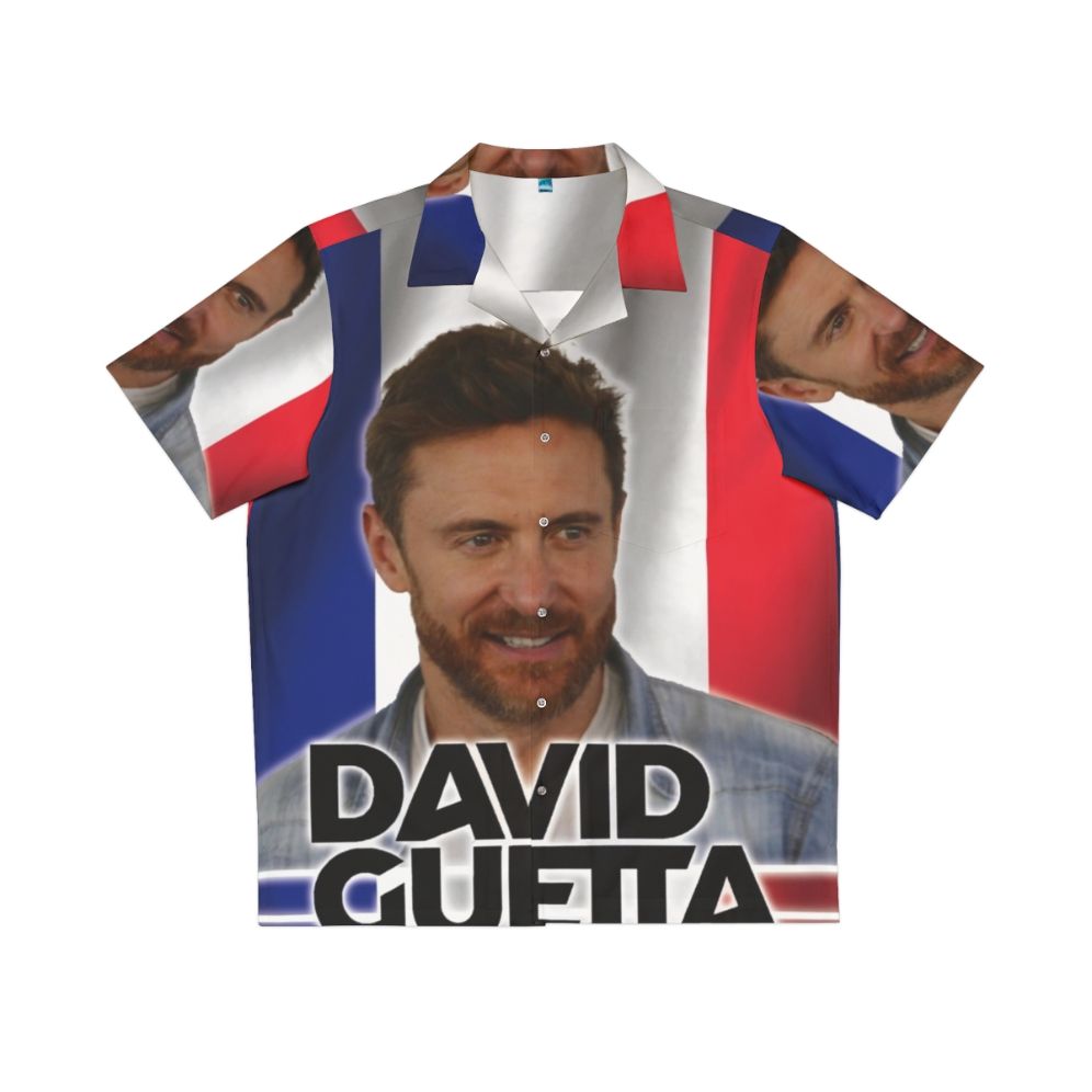 Vibrant David Guetta-inspired tropical Hawaiian shirt