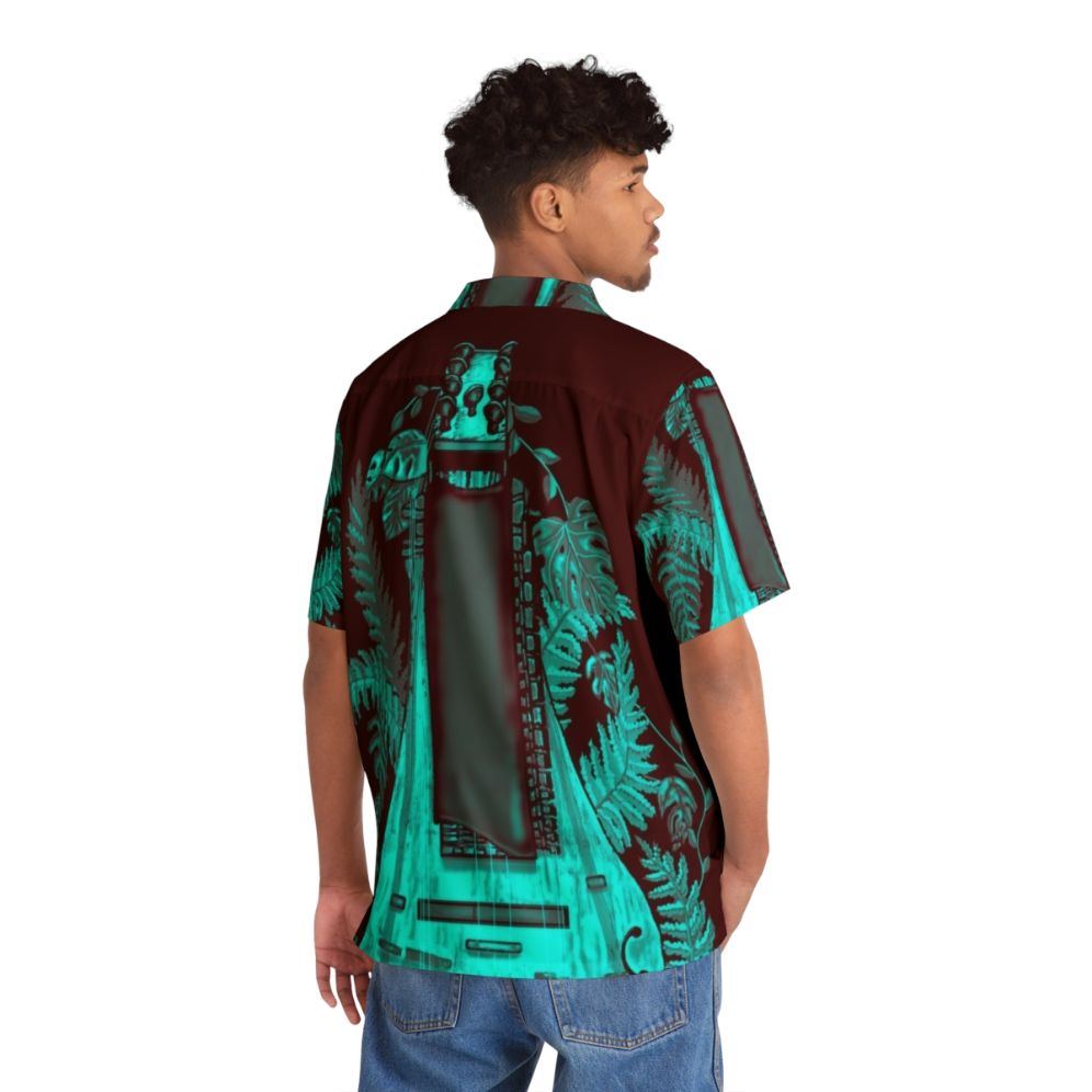 Dawnlight Hurdy Gurdy Hawaiian Shirt featuring a hurdy gurdy, a traditional folk music instrument - People Back