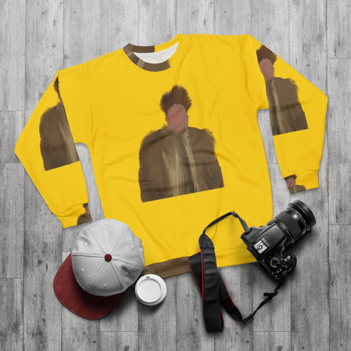 Chris Farley Interpretation Comedy Sweatshirt - flat lay