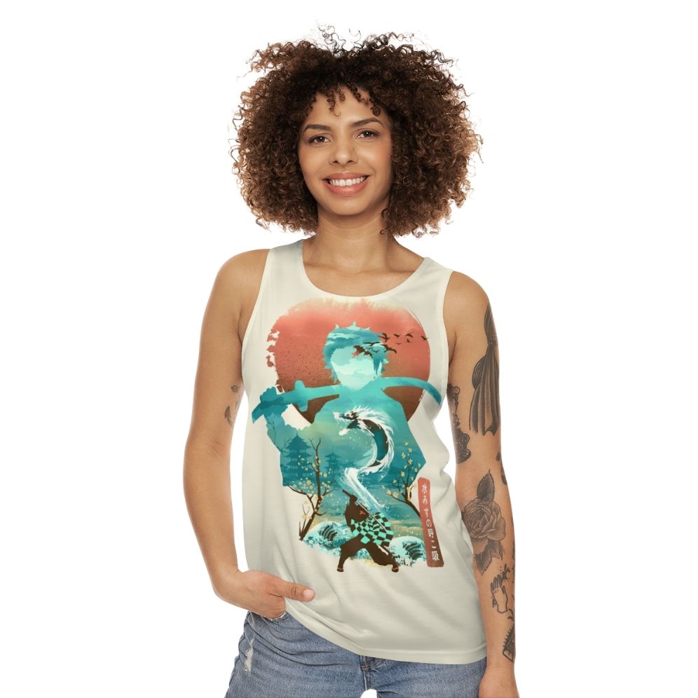 Ukiyo-E Inspired Water-Themed Unisex Tank Top - women