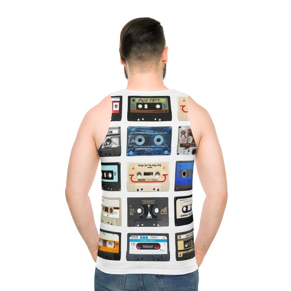 Retro music unisex tank top - men back