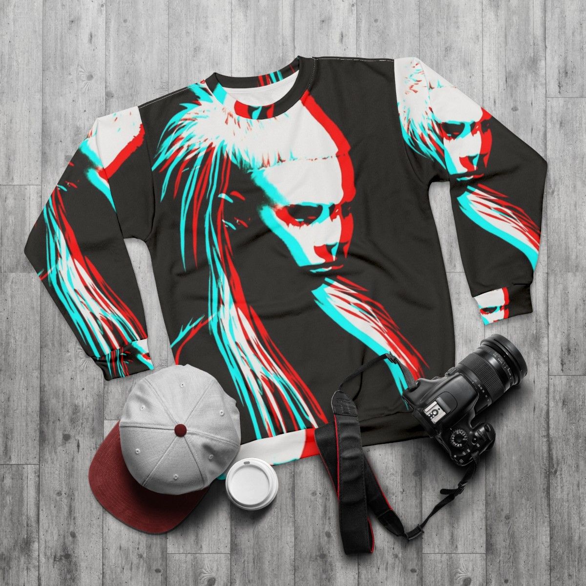 Die Antwoord Yolandi Visser Portrait Sweatshirt - flat lay