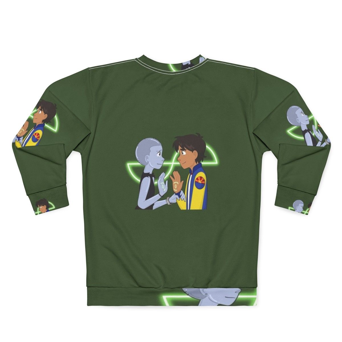 Infinity Train Cartoon Network Sweatshirt with Mirror Tulip Pattern - Back