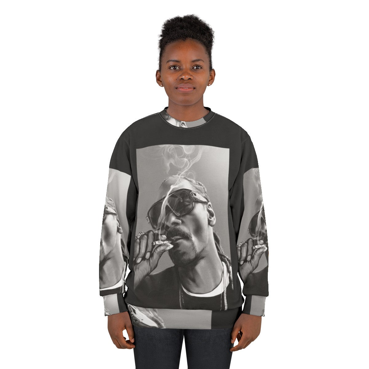 Snoop Dog Marijuana Illustration Sweatshirt - women