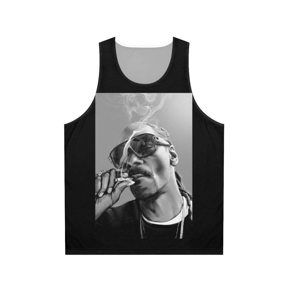 Snoop Dogg inspired unisex tank top with cannabis graphic design