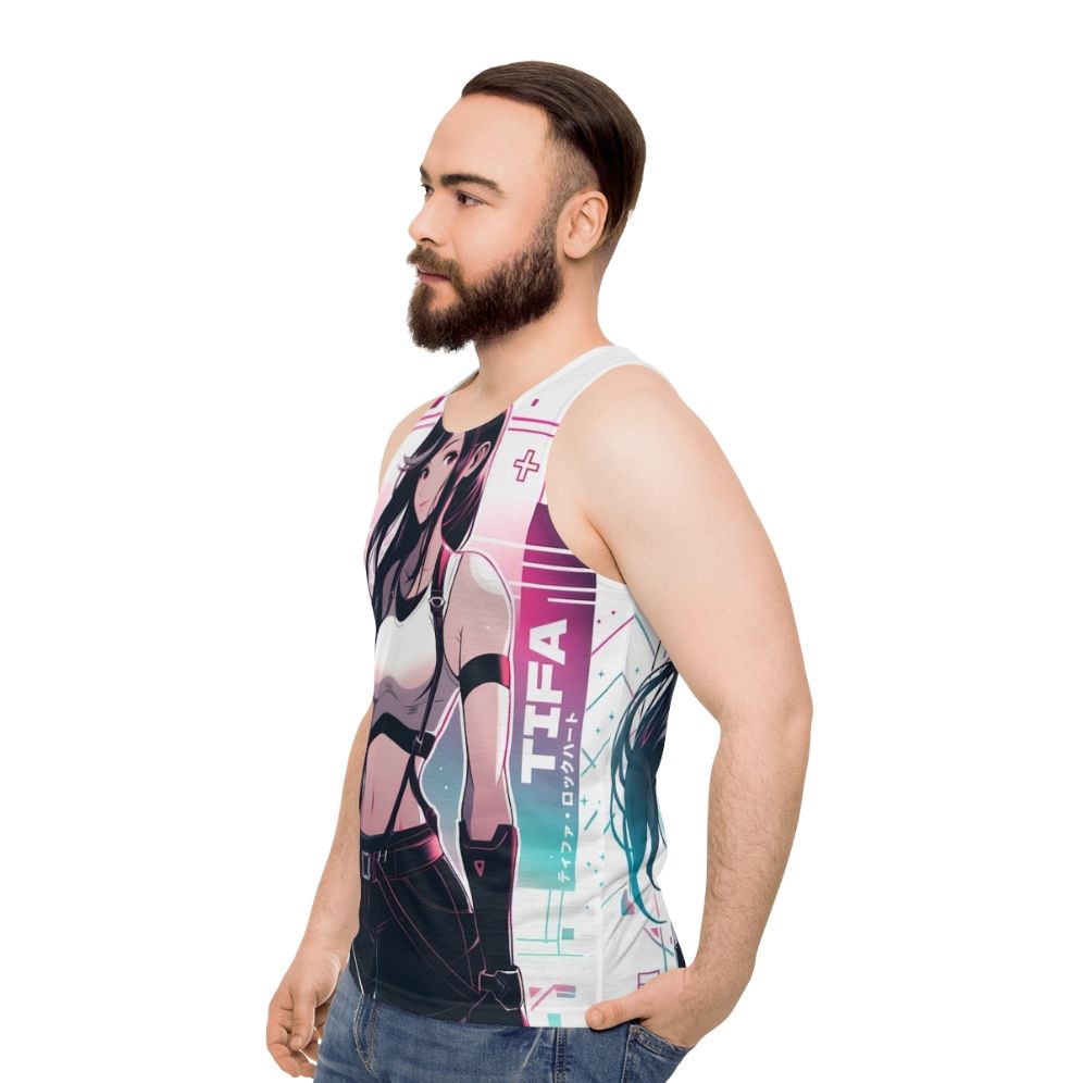 Tifa Lockhart Vaporwave Unisex Tank Top - men side