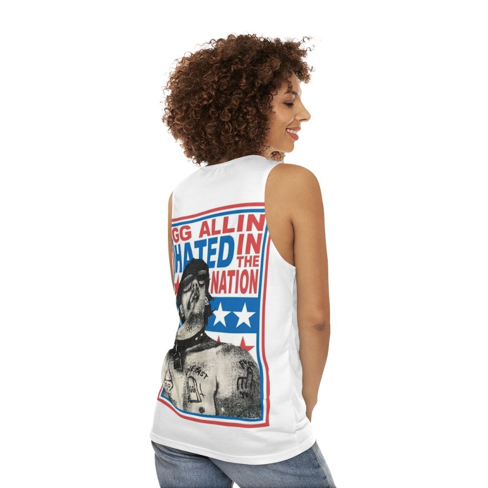 GG Allin 'Hated in the Nation' Unisex Tank Top - women back