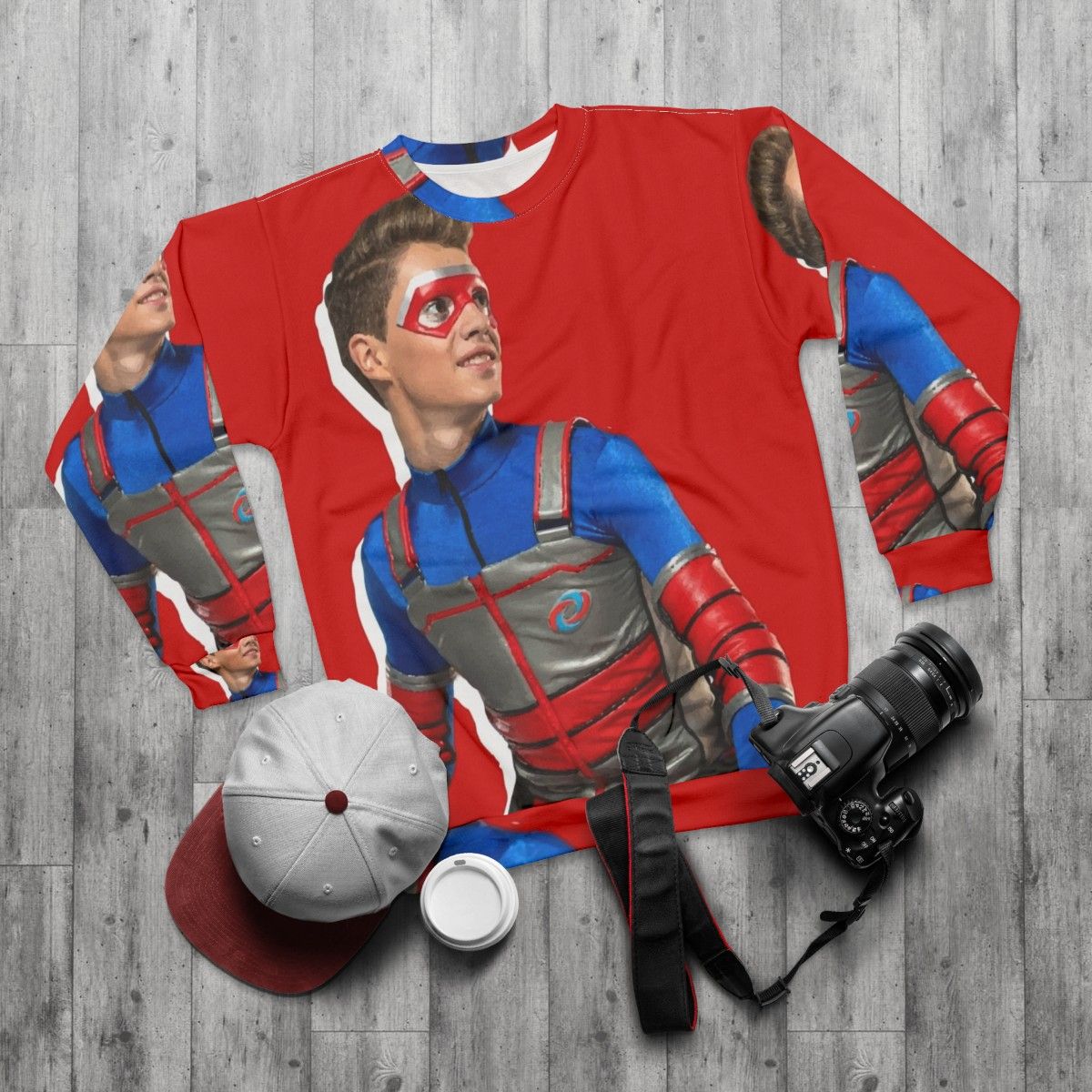 Kid Danger Action Red Sweatshirt - flat lay