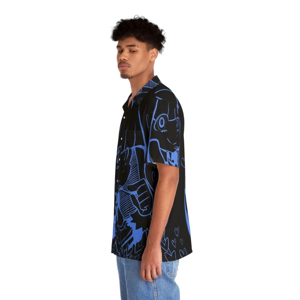 Blue Hearts Hawaiian Shirt - Anime Inspired Casual Wear - People Left