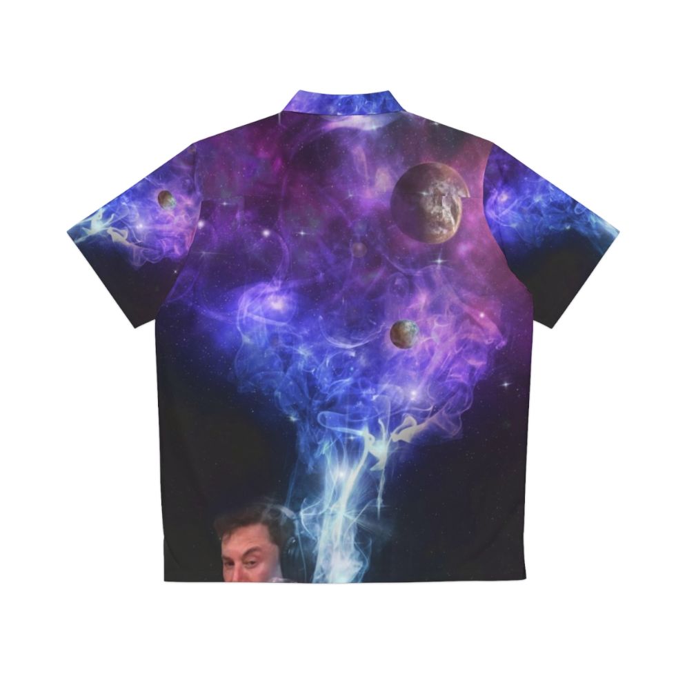 Elon Musk inspired Hawaiian shirt with a cosmic universe print design - Back