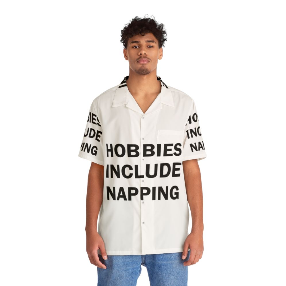 Napping Hawaiian Print Shirt - People Front