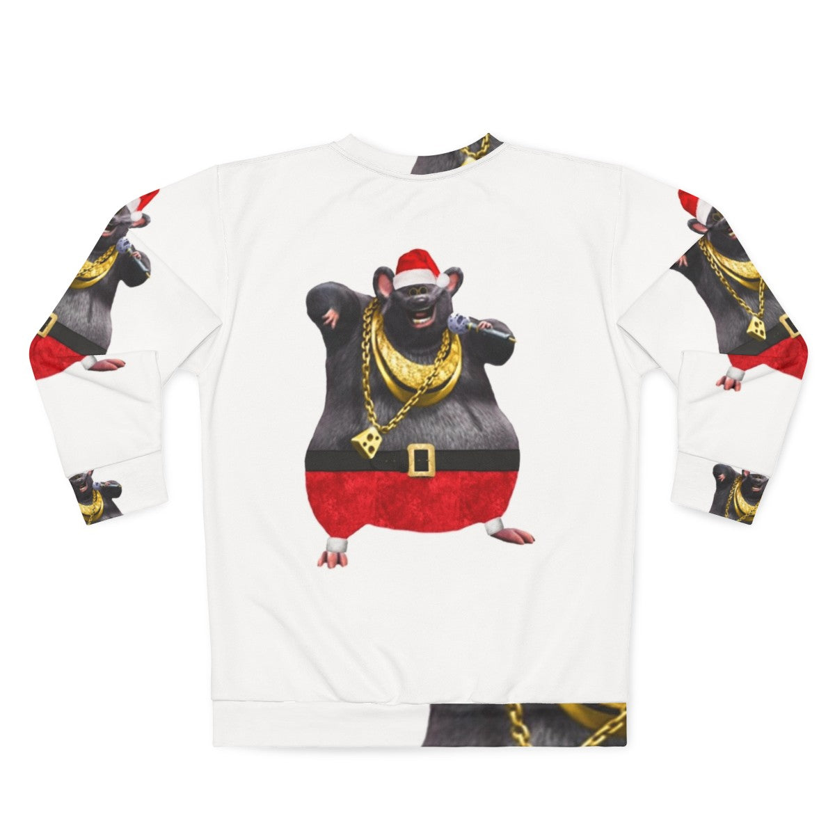 Biggie Cheese Ugly Christmas Sweatshirt - Back