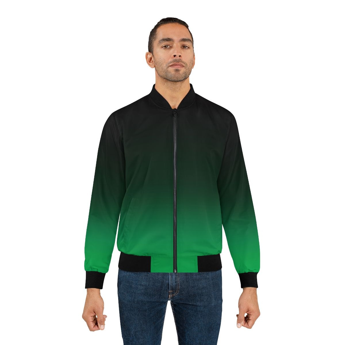 Ombre green bomber jacket with a minimalist design - Lifestyle