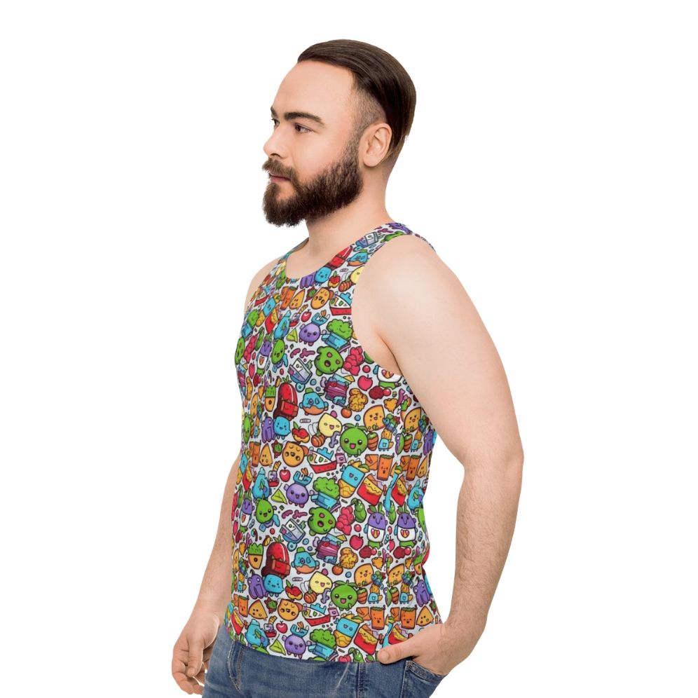 Hobbies Unisex Cartoon Tank Top with Abstract Pattern - men side