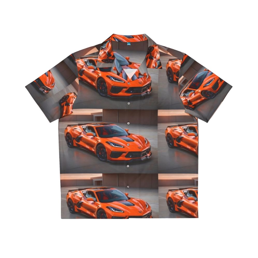 Corvette Hawaiian Shirt with Tropical Print