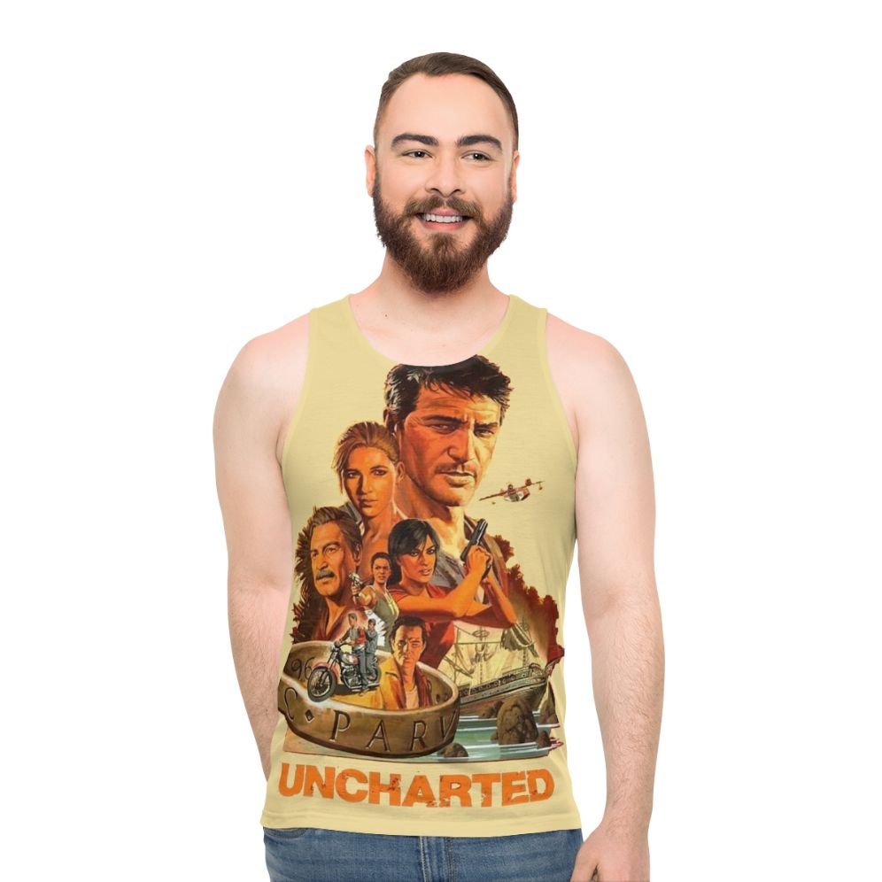 Uncharted video game themed unisex tank top - men