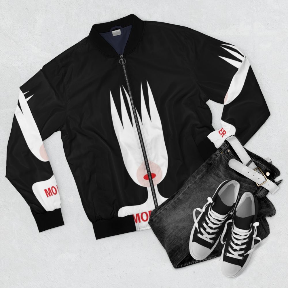 Lady Gaga 'Bad Romance' Monster Bomber Jacket - Flat lay