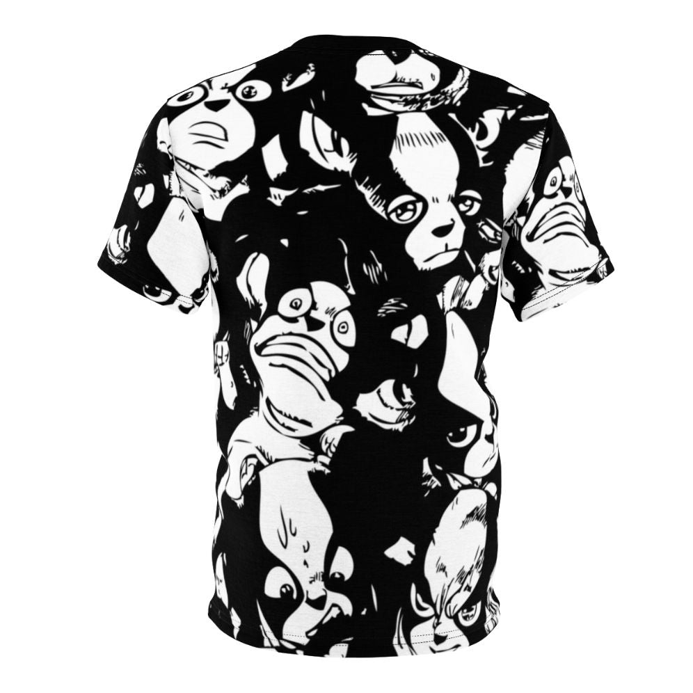 Anime-inspired t-shirt featuring the character Iggy from the popular anime series JoJo's Bizarre Adventure. - Back