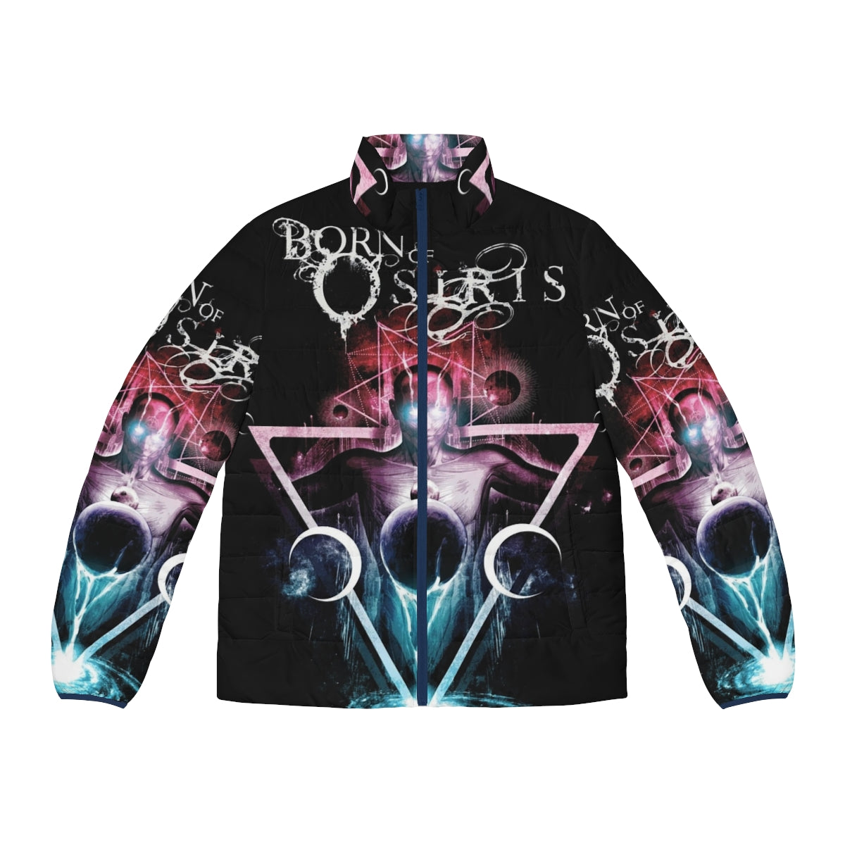 Born of Osiris Abstract Chaos Puffer Jacket, metal band-inspired winter outerwear