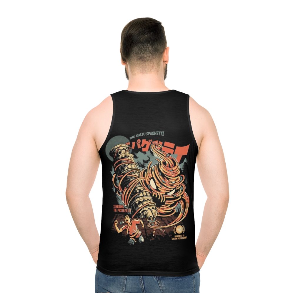 Kaiju spaghetti unisex tank top - men back