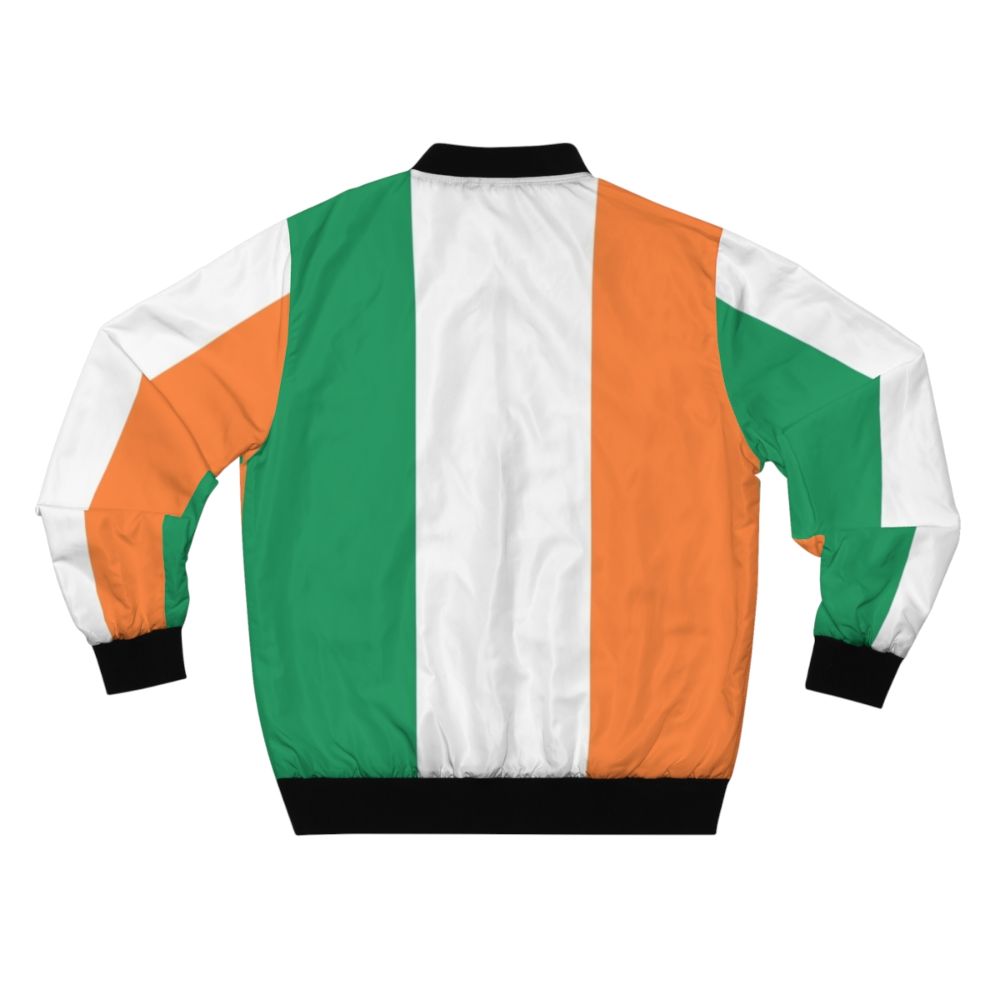 A bomber jacket featuring the iconic Irish tricolor flag - Back