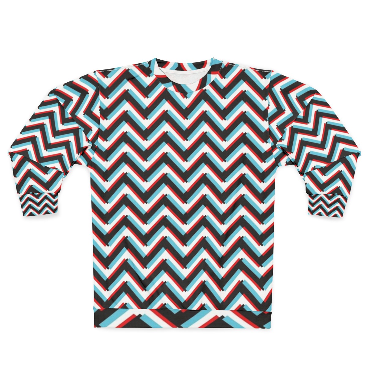 Stereoscopic chevron zig zag graphic print sweatshirt