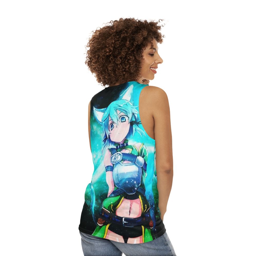 Sinon Cat Anime Unisex Tank Top - women back