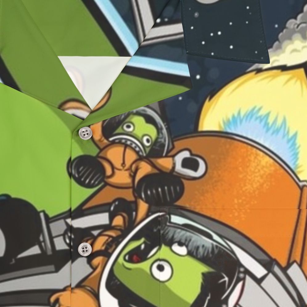 Jebbin Hawaiian Shirt - Kerbal Space Program Inspired Fan Art - Detail