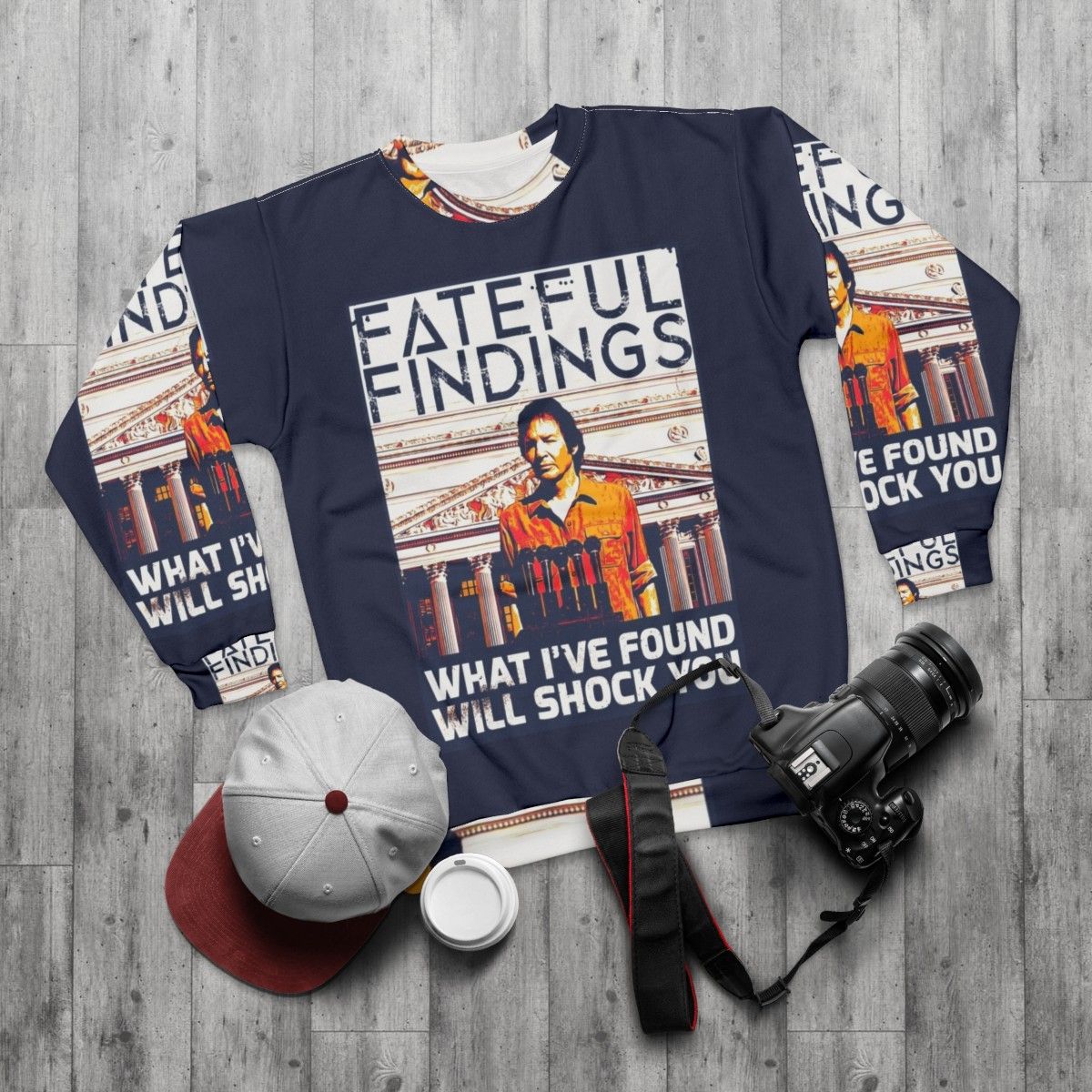 Fateful Findings Sweatshirt - Quirky Fashion for Neal Breen Fans - flat lay