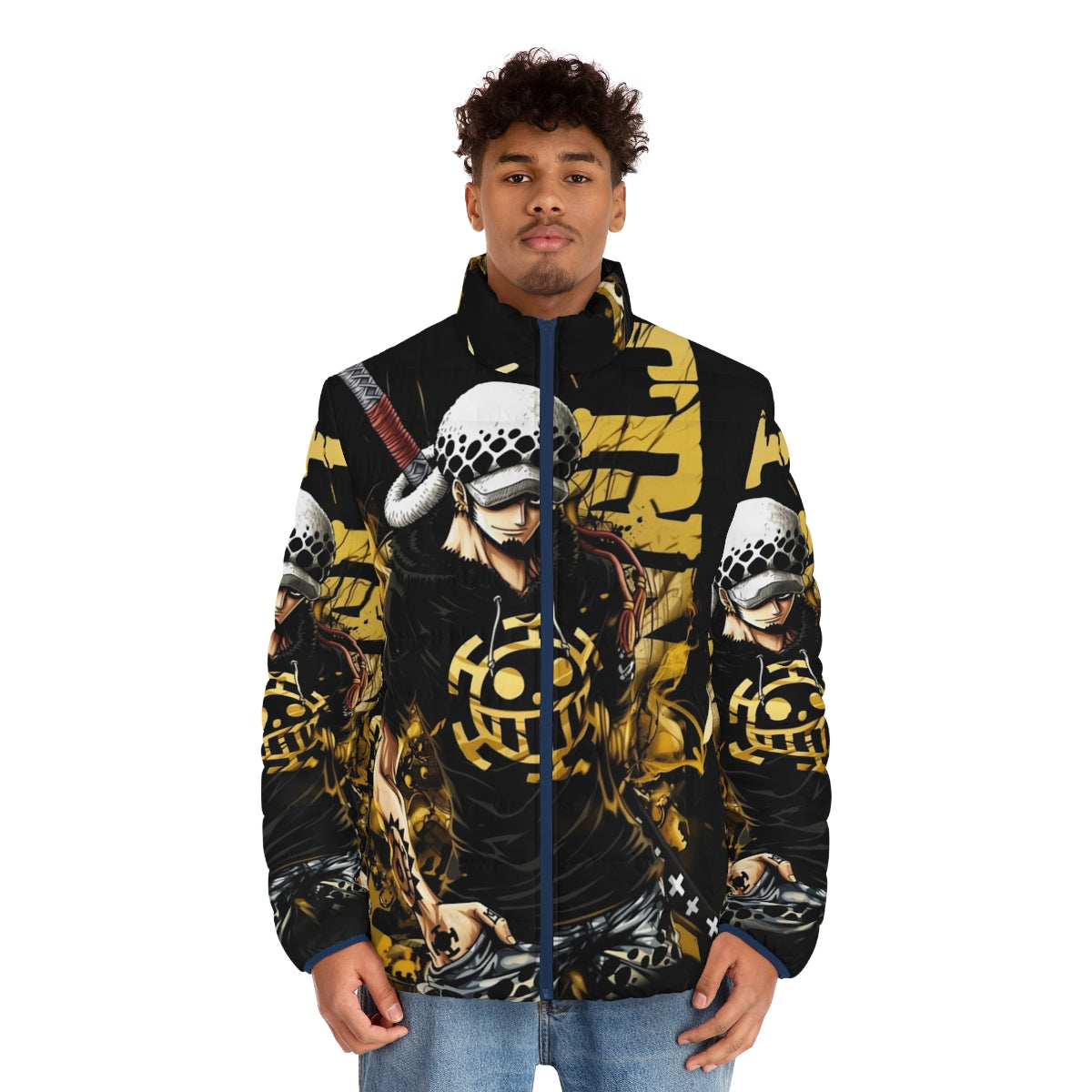 Trafalgar Law Puffer Jacket, One Piece Anime Merchandise - men front