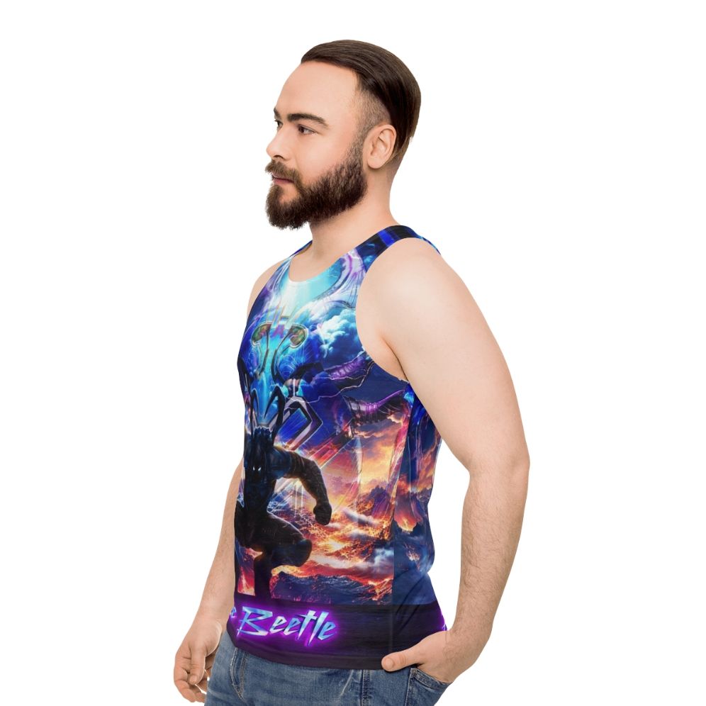 Blue Beetle Superhero Comic Book Unisex Tank Top - men side