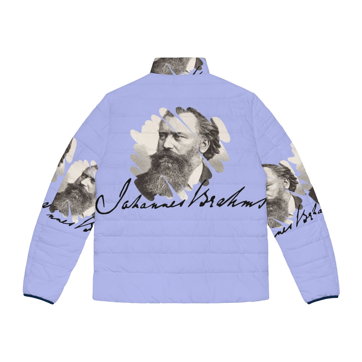 Johannes Brahms Puffer Jacket for Music Lovers and Classical Music Fans - Back