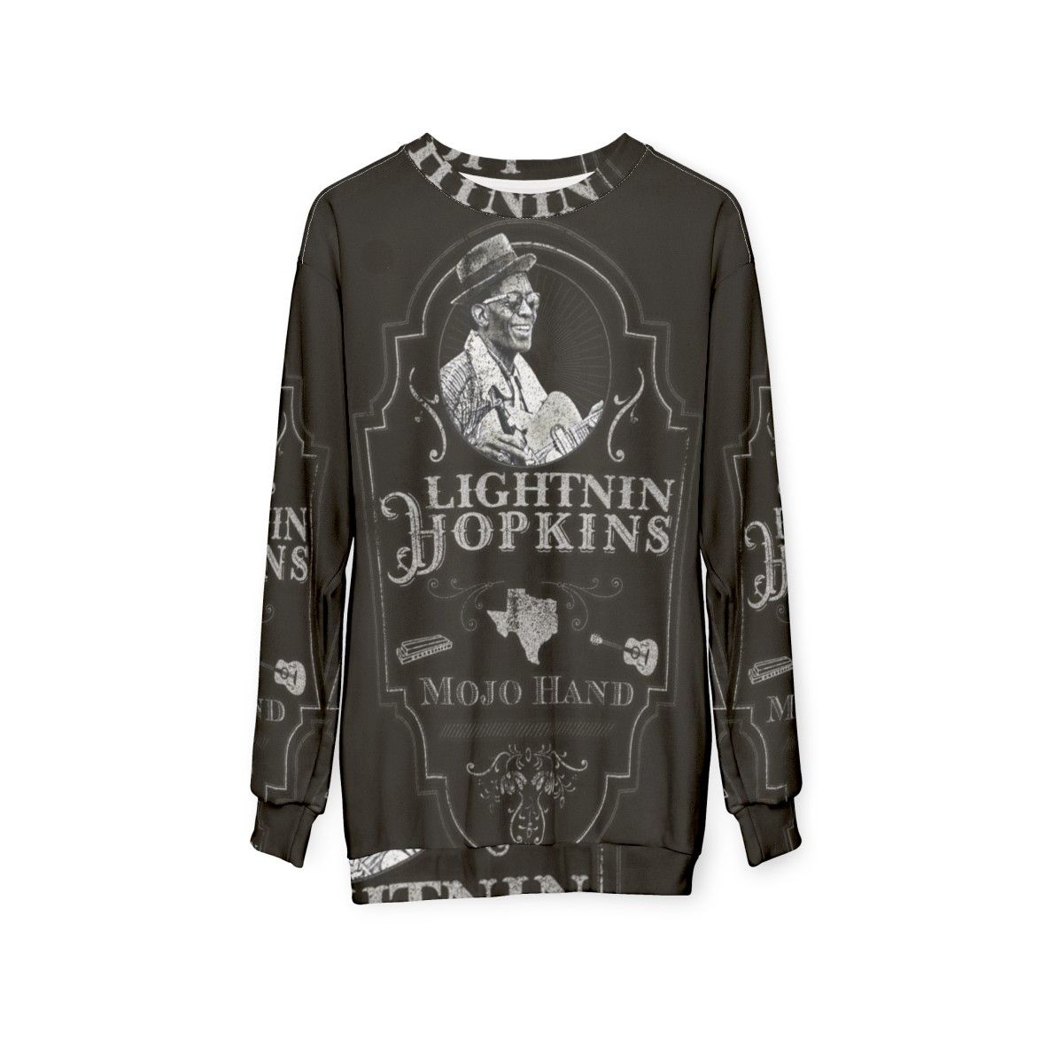 Lightnin Hopkins Tribute Blues Guitar Sweatshirt - hanging