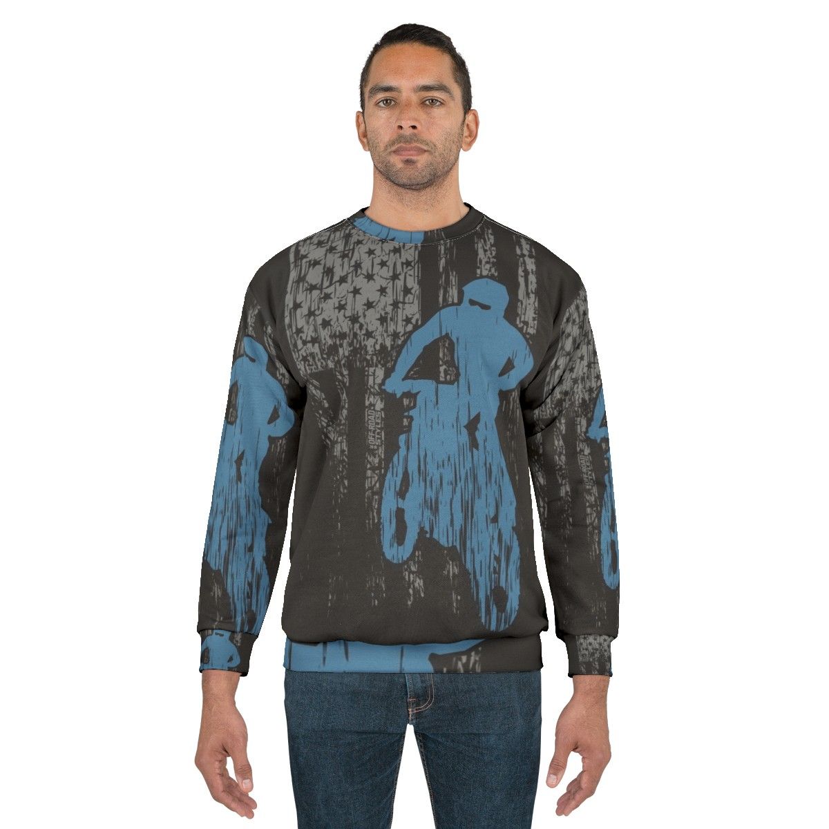 Motocross Dirt Bike USA Flag Sweatshirt - men