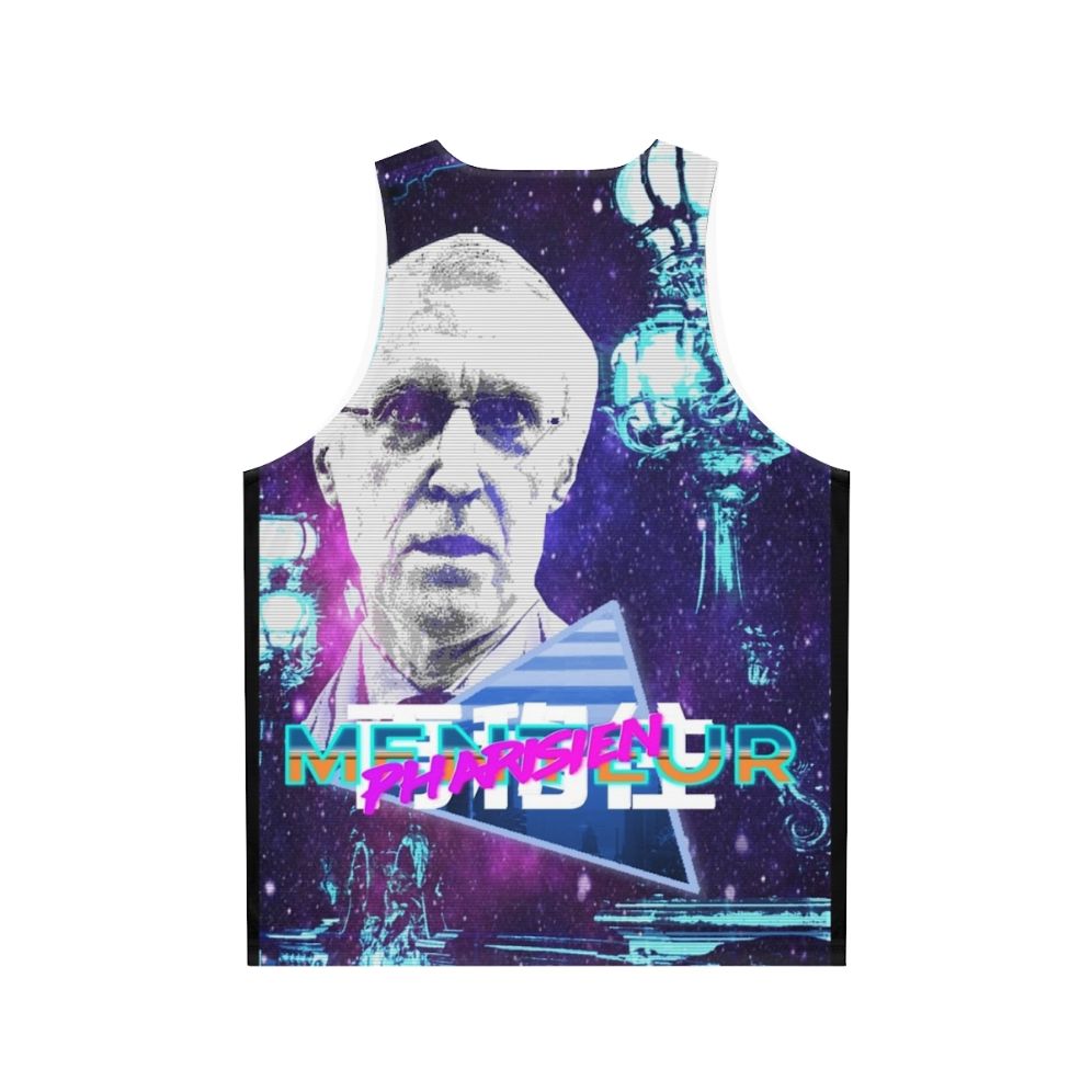 Vaporwave Unisex Tank Top with Henry De Lesquen and Yugissou Design - Back