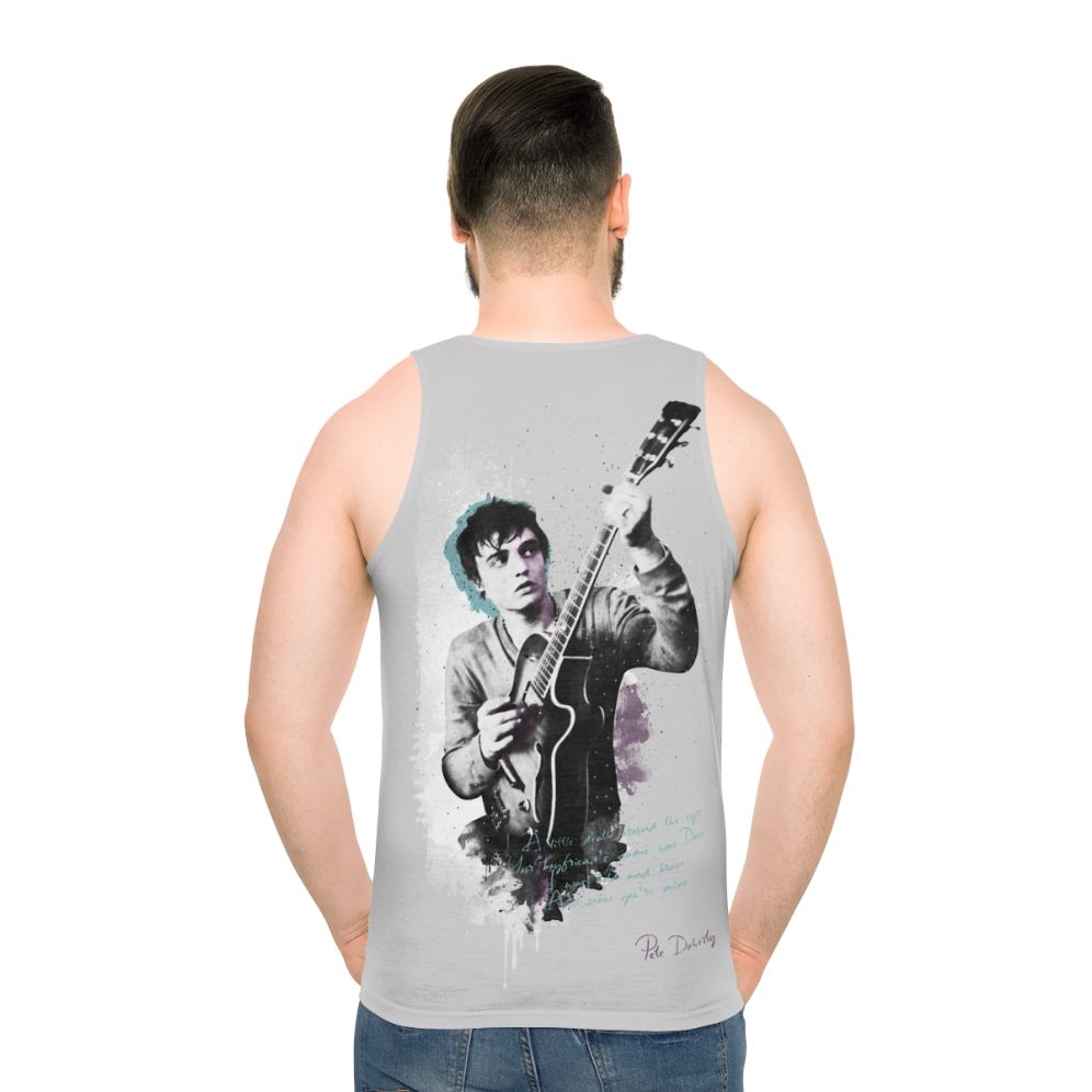 Pete Doherty Unisex Tank Top with Impressionist Art Portrait - men back