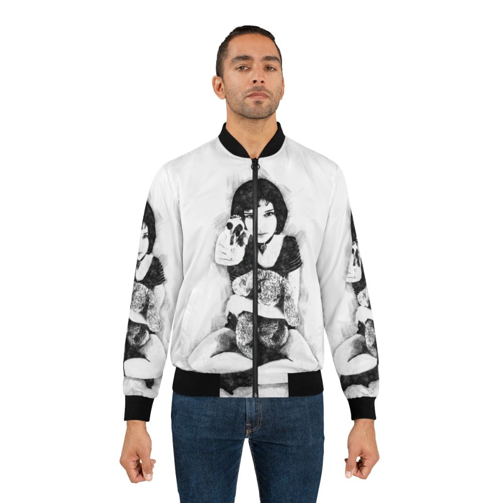 Bomber jacket with a sketch of Mathilda from the movie Leon the Professional - Lifestyle