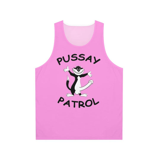 Unisex Pussay Patrol comedy TV show tank top