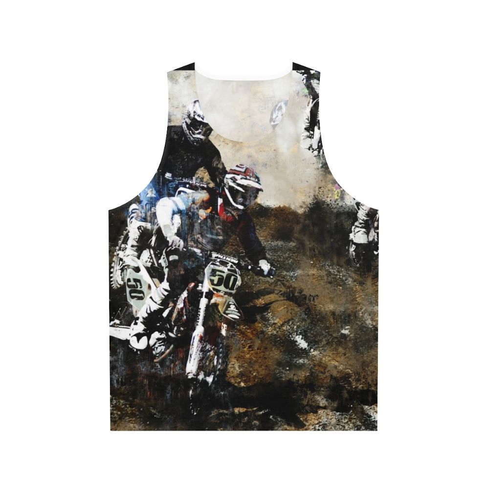 Motocross dirt biker wearing unisex tank top