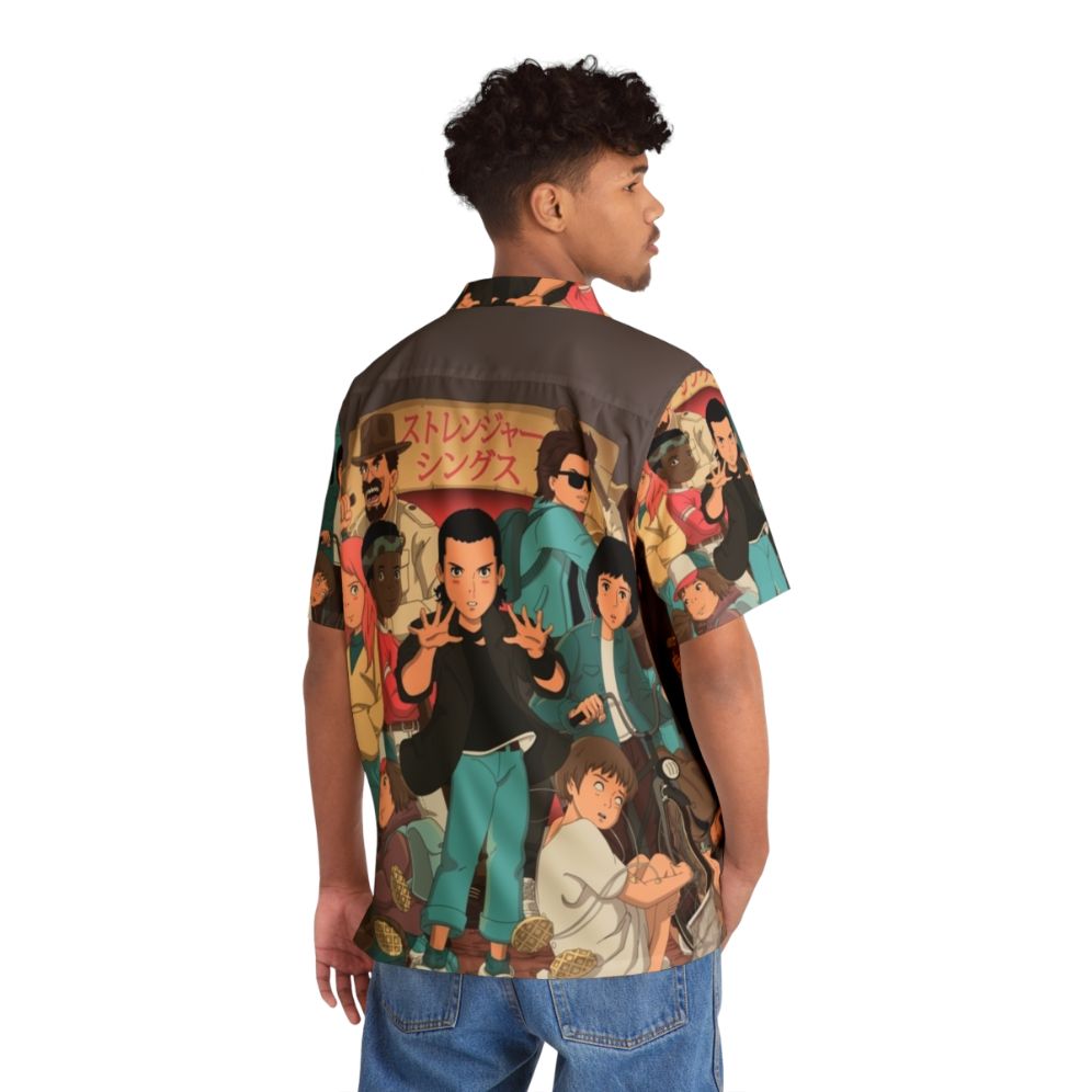 Stranger Anime 2 Hawaiian Shirt with Demogorgon, Eleven, and Dustin - People Back