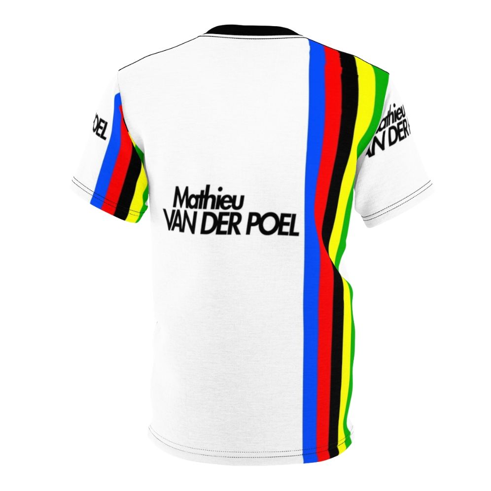 Cycling t-shirt featuring world champion Mathieu Van Der Poel in action - Back