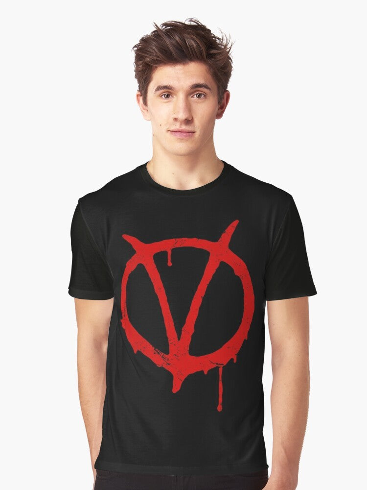 V for Vendetta vintage graphic novel symbol t-shirt - Men