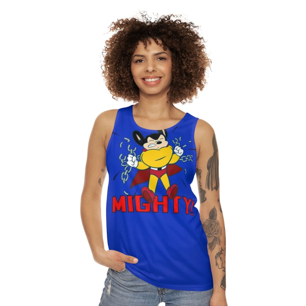 Mighty Unisex Retro Superhero Sci-Fi Cartoon Tank Top - women