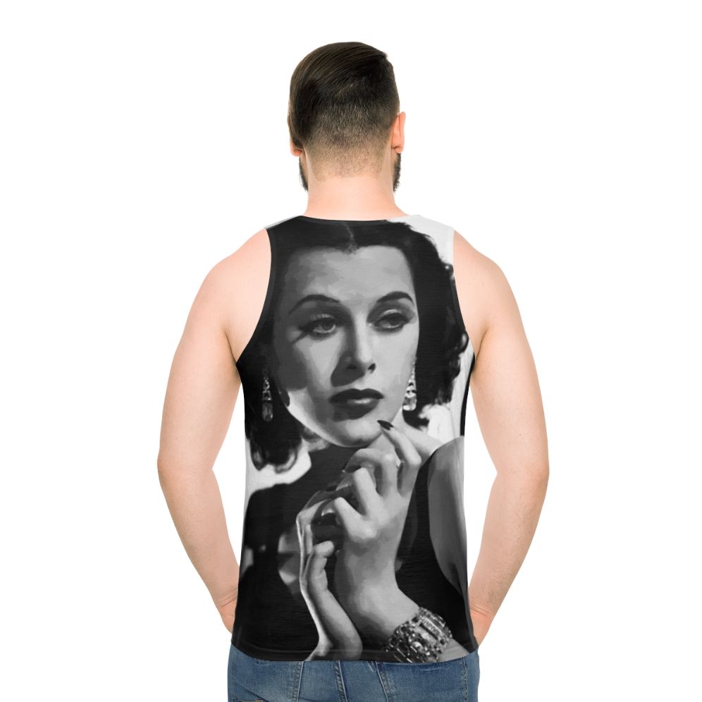 Vintage Hedy Lamarr Portrait Unisex Tank Top - men back