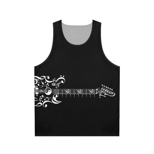 Unisex tank top with electric guitar design for music enthusiasts