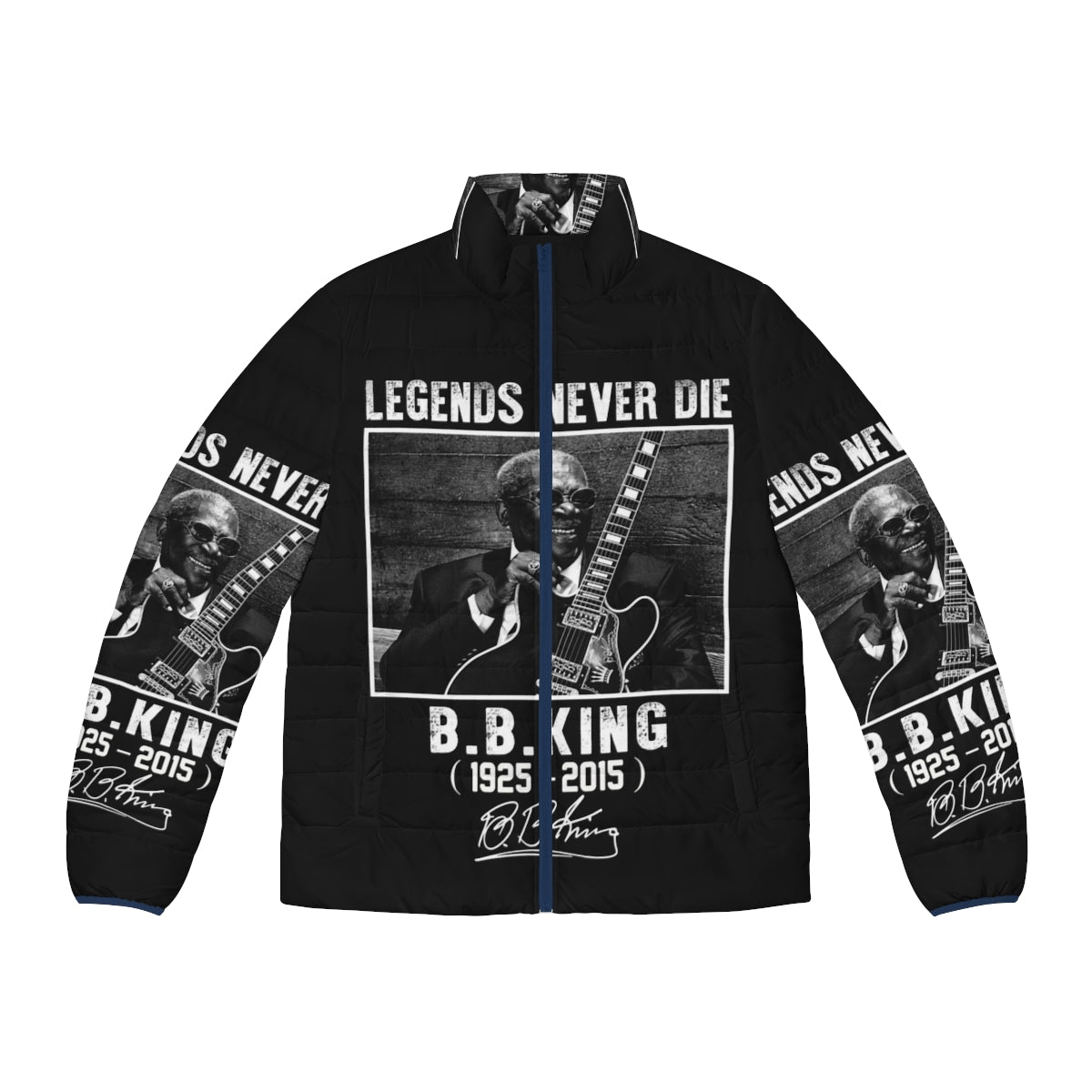 Classic BB King Signature Legends Never Die Puffer Jacket